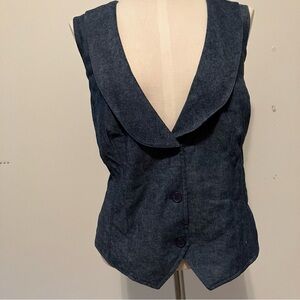 VTG 90’s Y2K Denim Chambray  Womens 16W Adjustable Button Western Preppy